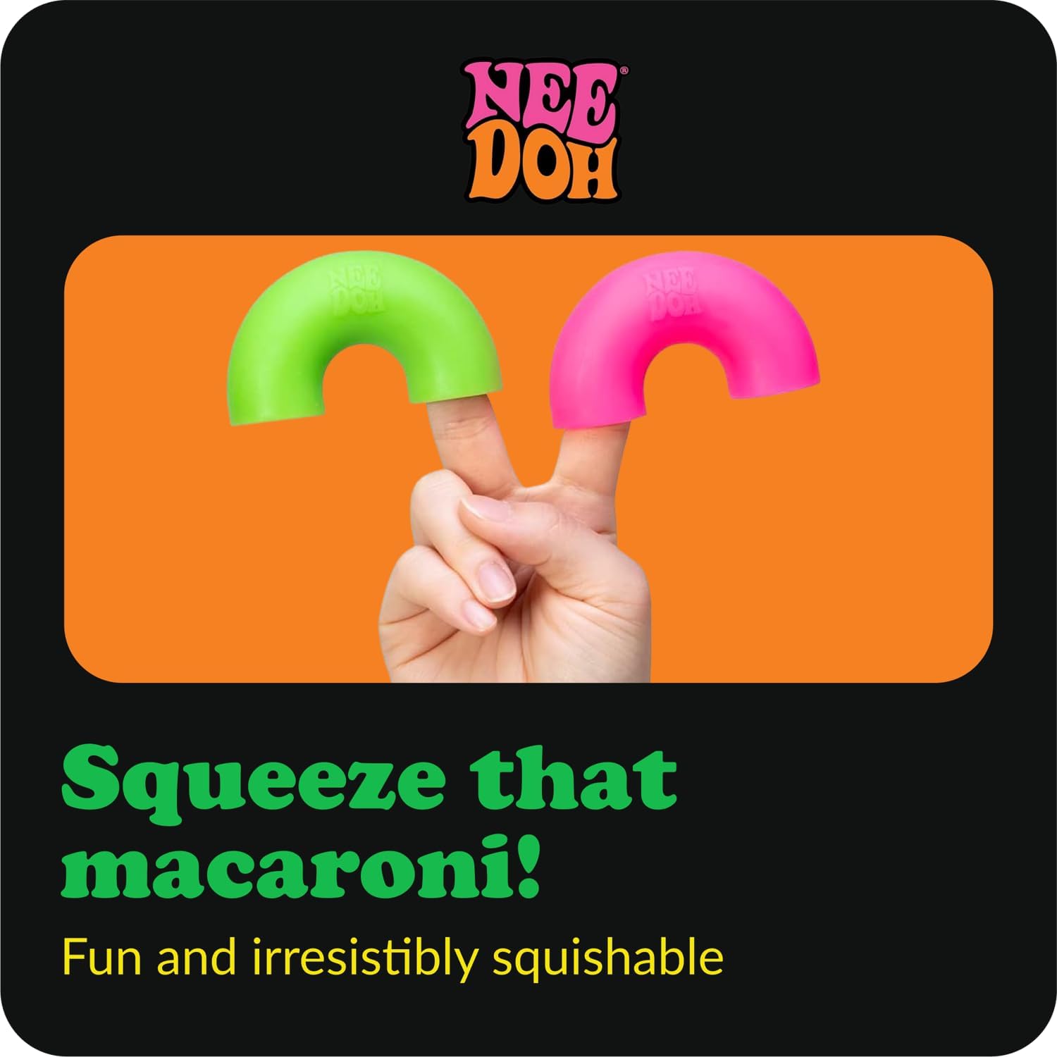 Schylling NeeDoh Mac ‘N- Squeeze - Sensory Squeeze Toy - Contains 4 Squishy Noodles - 3 Wide - Color May Vary (Pack of 1) - Image 7